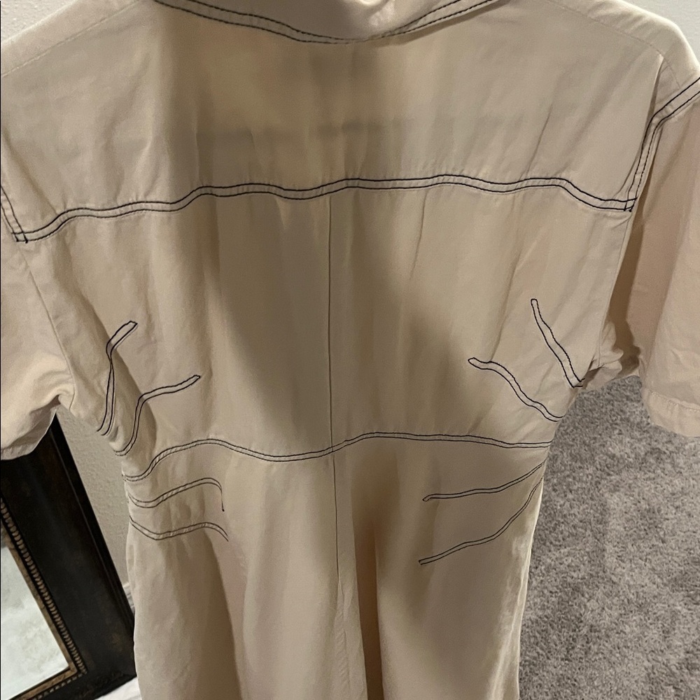 Rosetta Getty Beige Button-Front Midi Dress. Size 8 and Size 12 - Picture 9 of 12